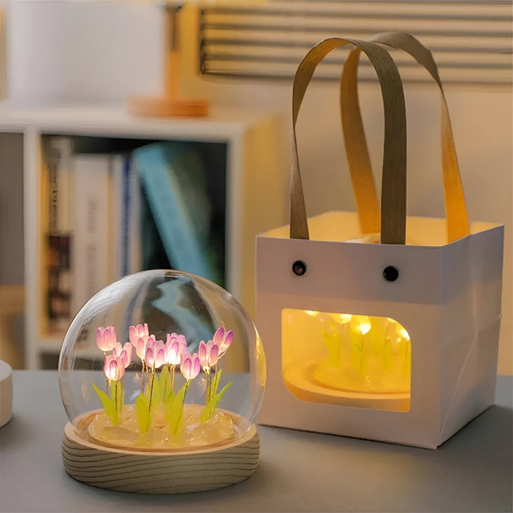 ArtifiTulip Bordslampa - Charmigt DIY LED Blomster Nattljus
