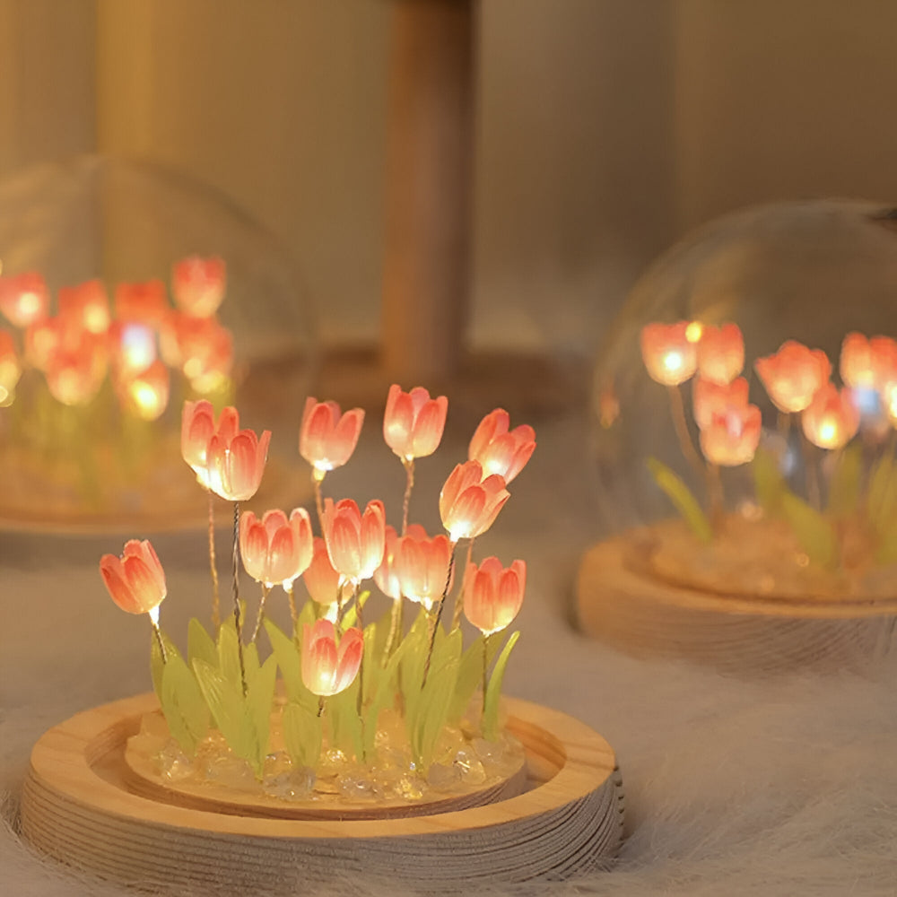 ArtifiTulip Bordslampa - Charmigt DIY LED Blomster Nattljus
