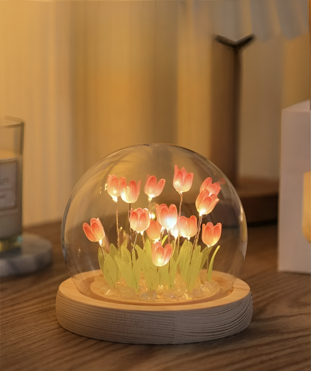 ArtifiTulip Bordslampa - Charmigt DIY LED Blomster Nattljus