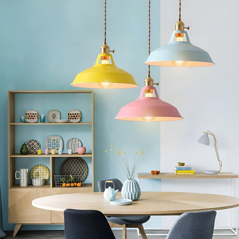 BarnFlare Taklampor - Färgglad Industriell LED Macaron Hängande Lampa