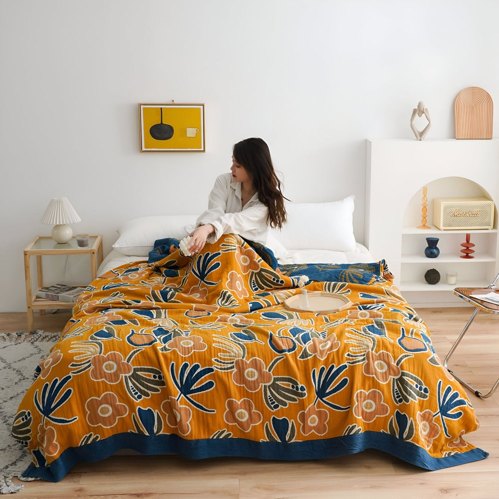 Bohem Plaid - Konstfull Geometrisk filt i Bomullsfleece