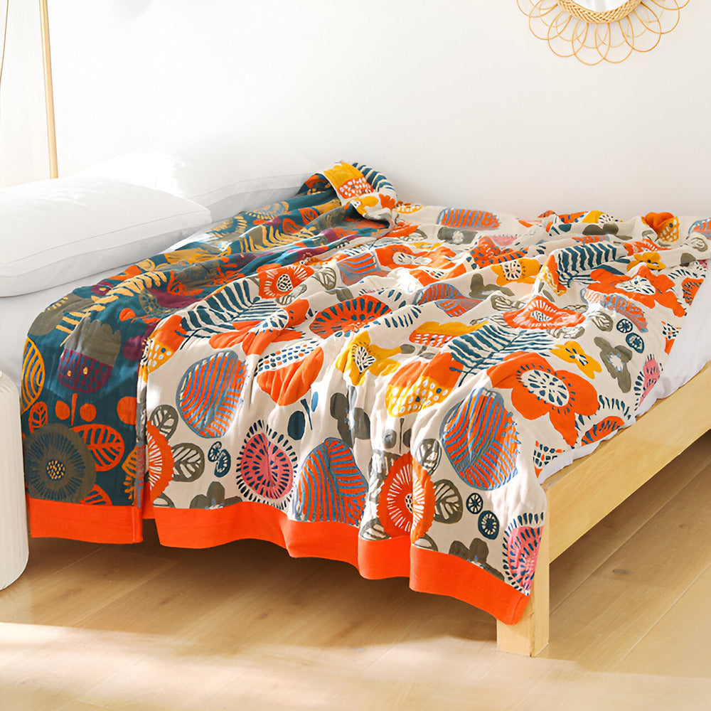Bohem Plaid - Konstfull Geometrisk filt i Bomullsfleece
