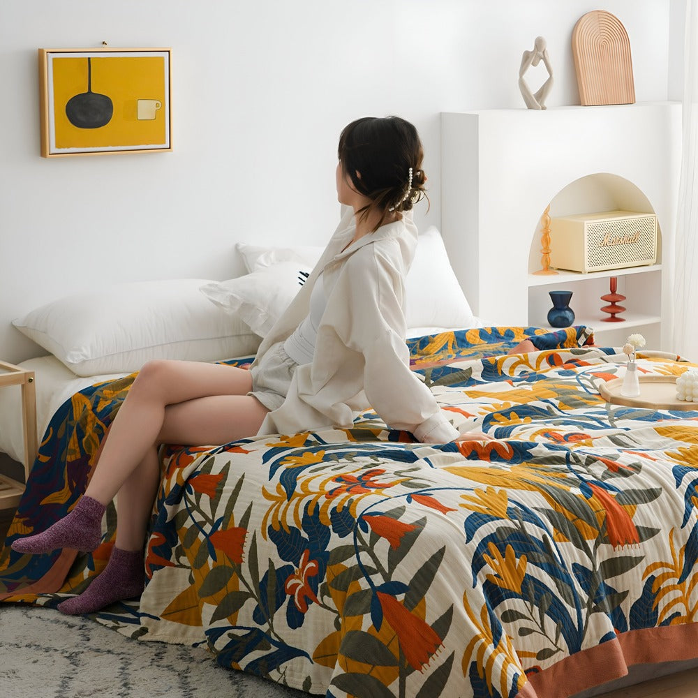 Bohem Plaid - Konstfull Geometrisk filt i Bomullsfleece