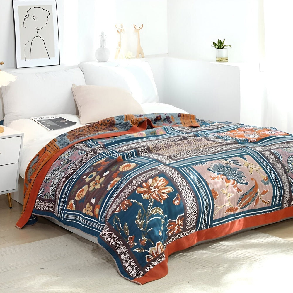Bohem Plaid - Konstfull Geometrisk filt i Bomullsfleece