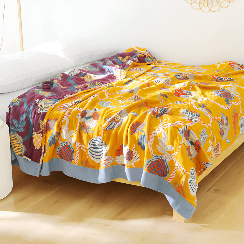 Bohem Plaid - Konstfull Geometrisk filt i Bomullsfleece