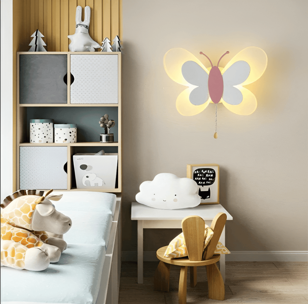 BrilliButterfly Vägglampa - Charmig Akrylvägglampa med Fjäril - Färgglada Vägglampor LED Inomhus