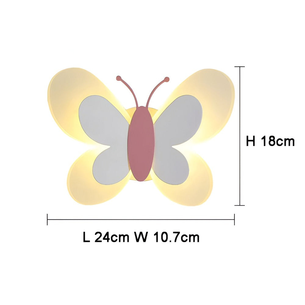 BrilliButterfly Vägglampa - Charmig Akrylvägglampa med Fjäril - Färgglada Vägglampor LED Inomhus