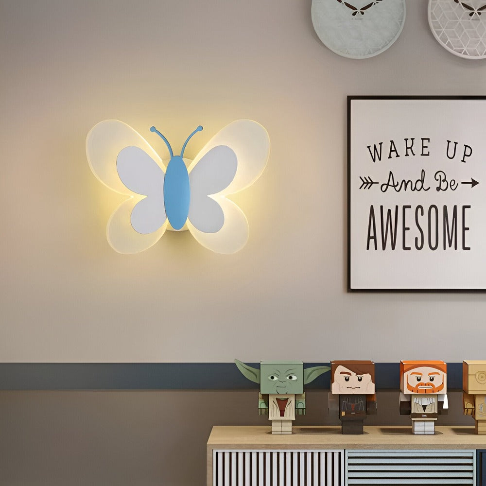 BrilliButterfly Vägglampa - Charmig Akrylvägglampa med Fjäril - Färgglada Vägglampor LED Inomhus
