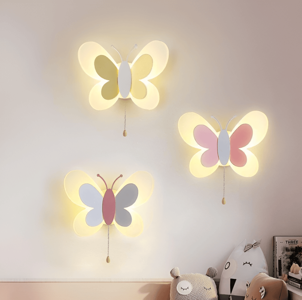 BrilliButterfly Vägglampa - Charmig Akrylvägglampa med Fjäril - Färgglada Vägglampor LED Inomhus
