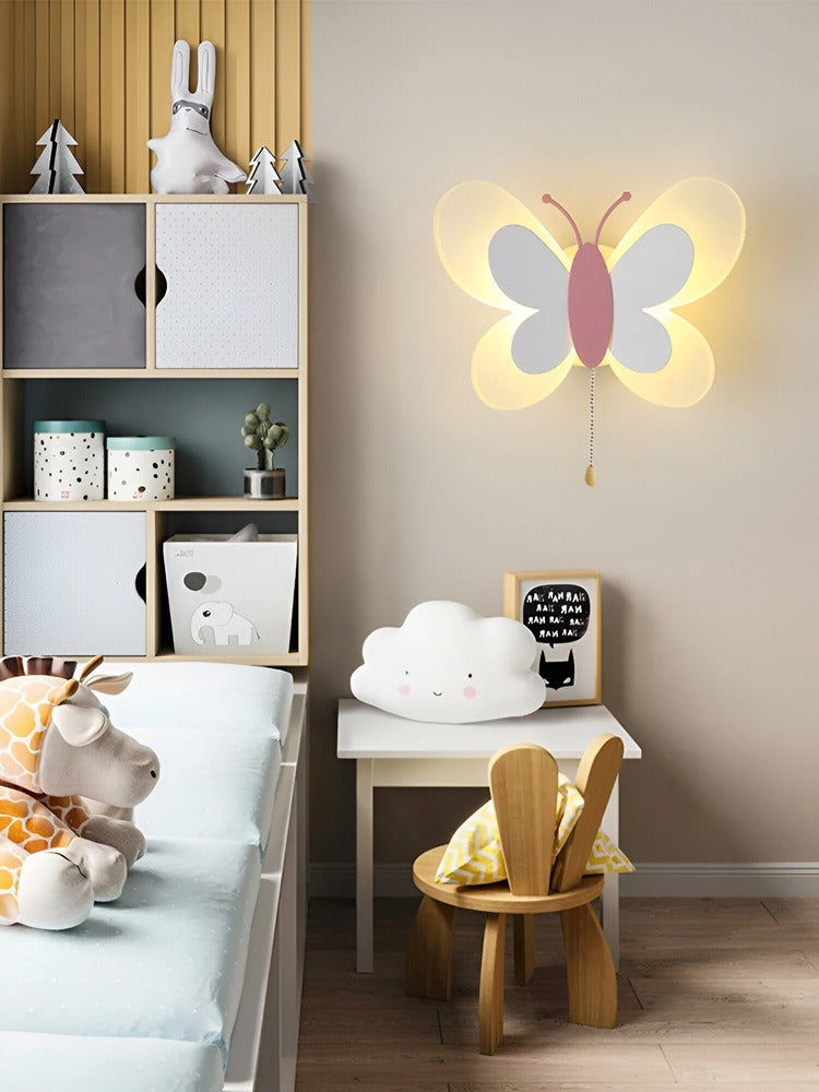 BrilliButterfly Vägglampa - Charmig Akrylvägglampa med Fjäril - Färgglada Vägglampor LED Inomhus