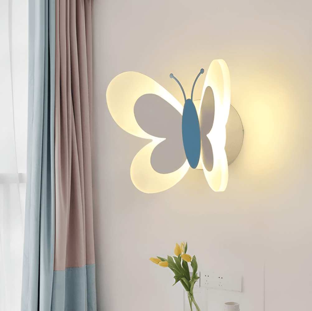 BrilliButterfly Vägglampa - Charmig Akrylvägglampa med Fjäril - Färgglada Vägglampor LED Inomhus