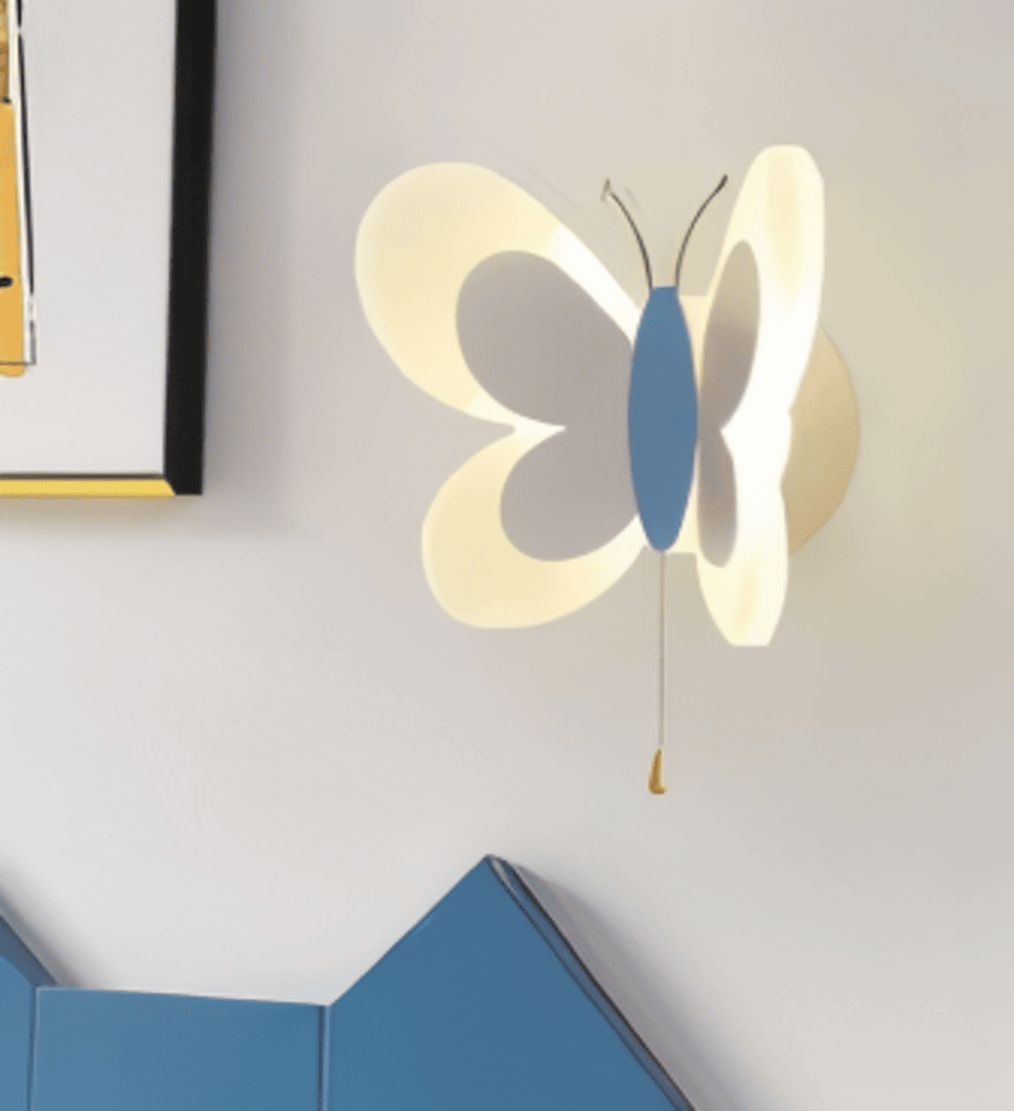 BrilliButterfly Vägglampa - Charmig Akrylvägglampa med Fjäril - Färgglada Vägglampor LED Inomhus