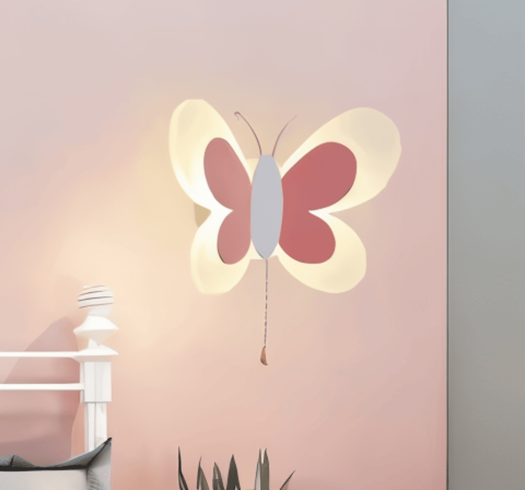BrilliButterfly Vägglampa - Charmig Akrylvägglampa med Fjäril - Färgglada Vägglampor LED Inomhus