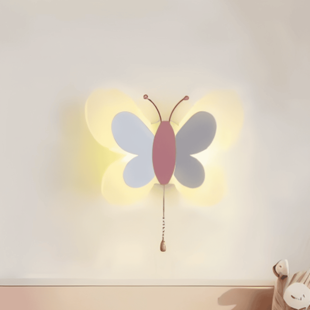 BrilliButterfly Vägglampa - Charmig Akrylvägglampa med Fjäril - Färgglada Vägglampor LED Inomhus