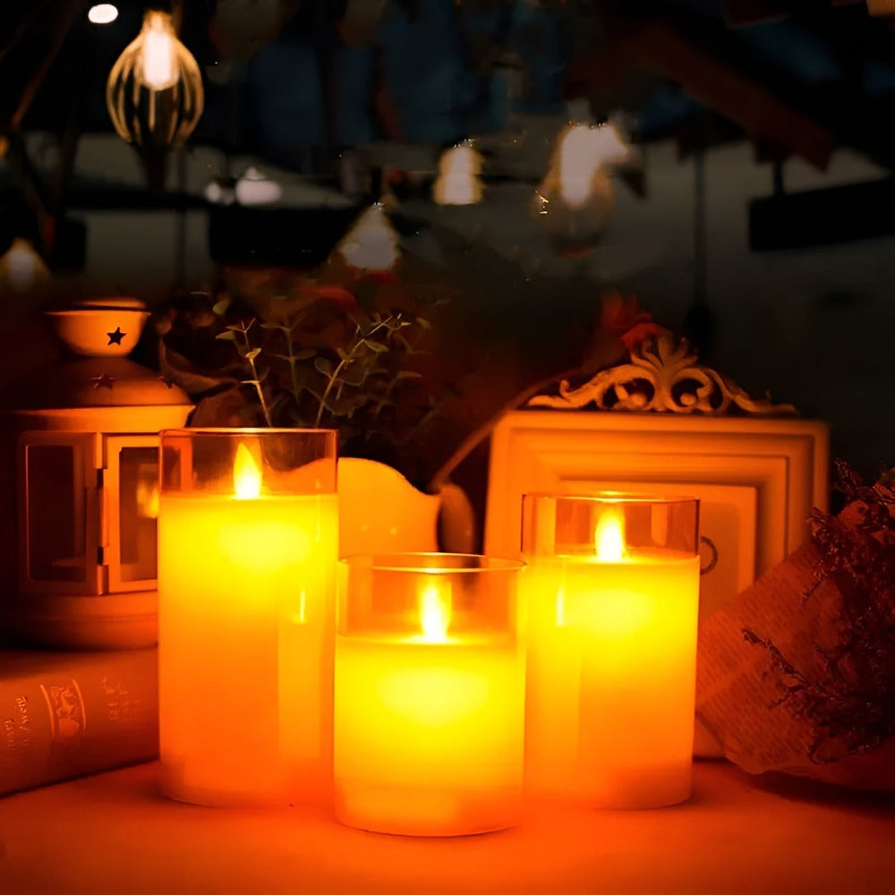 Candle Lamp - Estetiska Flamlösa LED-ljus Med Timer