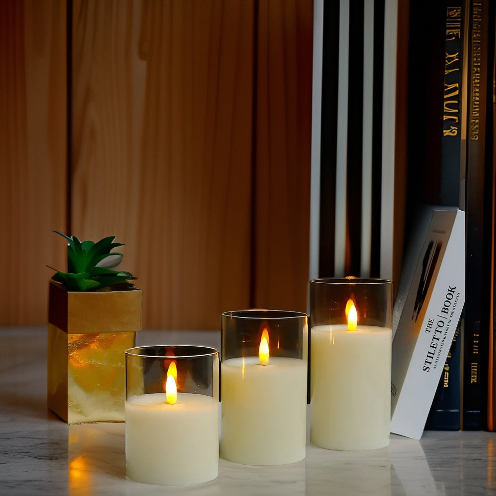Candle Lamp - Estetiska Flamlösa LED-ljus Med Timer
