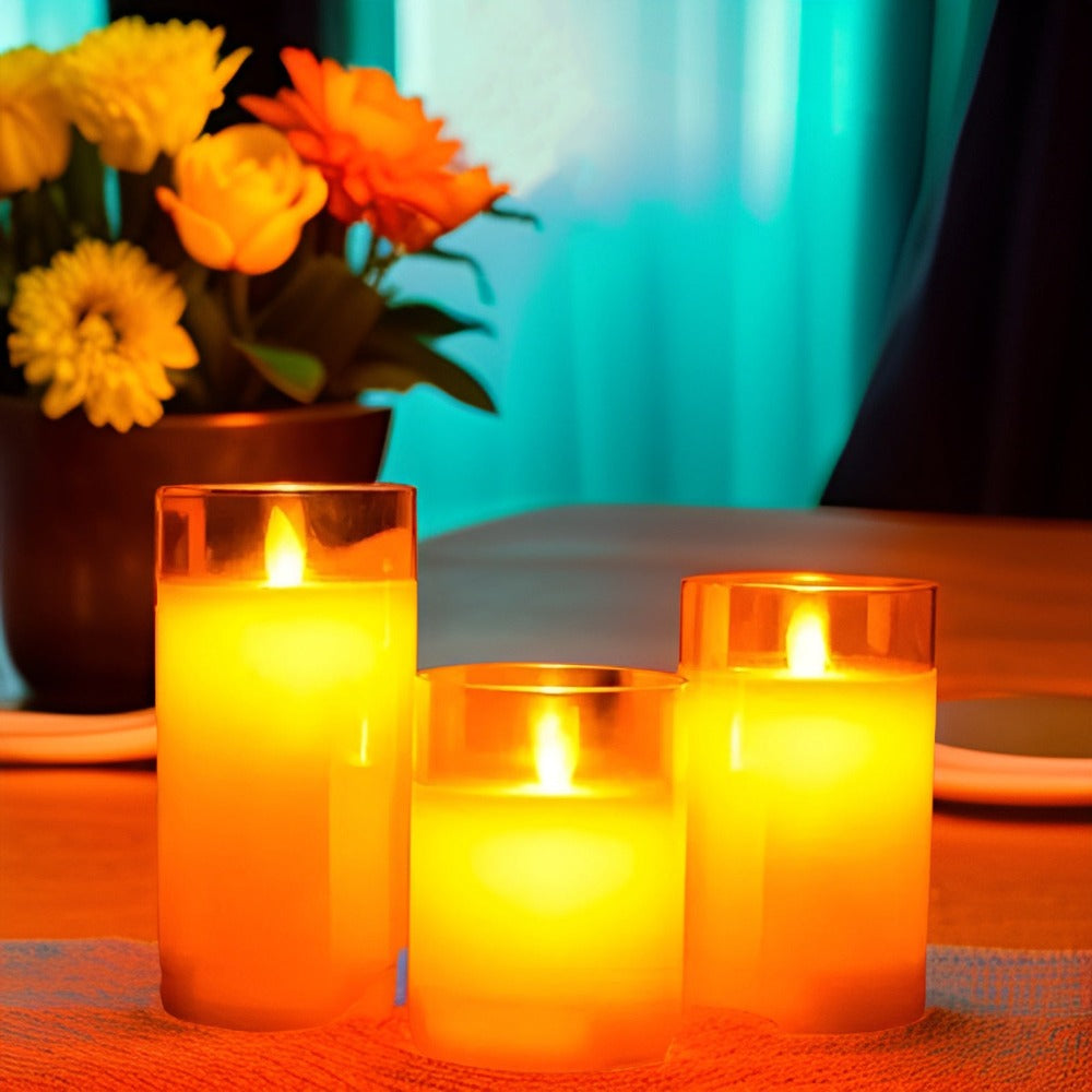Candle Lamp - Estetiska Flamlösa LED-ljus Med Timer