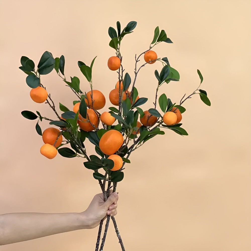 CitrusFaux - Fruity Delight Konstgjord gren av Apelsinträd Prydnadsbuske