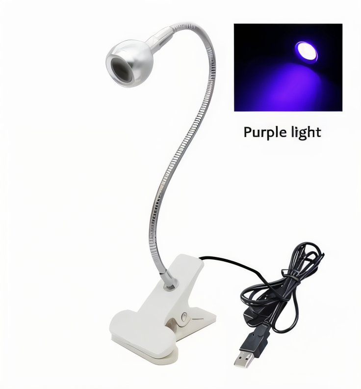 ClipNGlow Skrivbordslampa - 360° Roterbar, USB-driven, Flexibel Skrivbordslampa