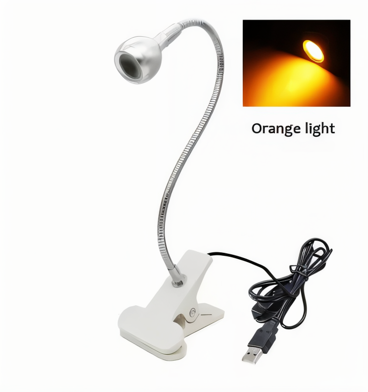 ClipNGlow Skrivbordslampa - 360° Roterbar, USB-driven, Flexibel Skrivbordslampa