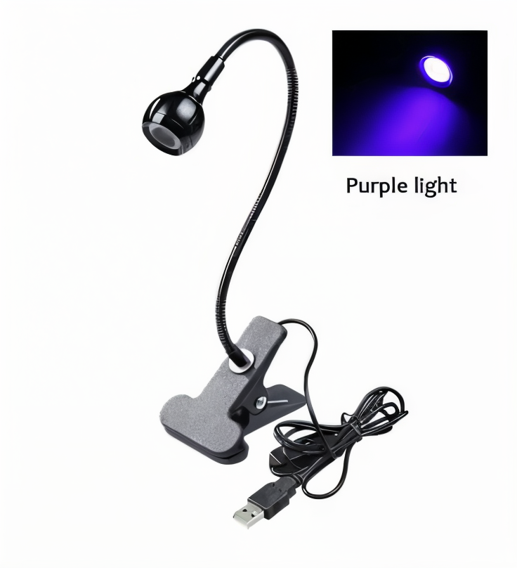 ClipNGlow Skrivbordslampa - 360° Roterbar, USB-driven, Flexibel Skrivbordslampa
