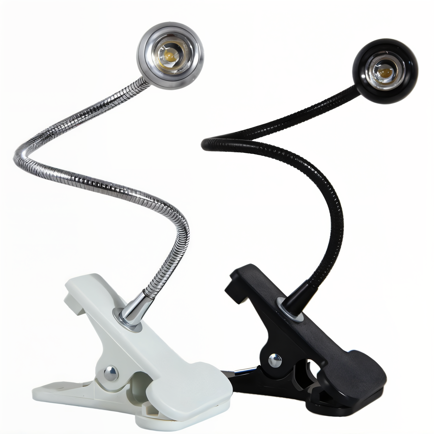 ClipNGlow Skrivbordslampa - 360° Roterbar, USB-driven, Flexibel Skrivbordslampa