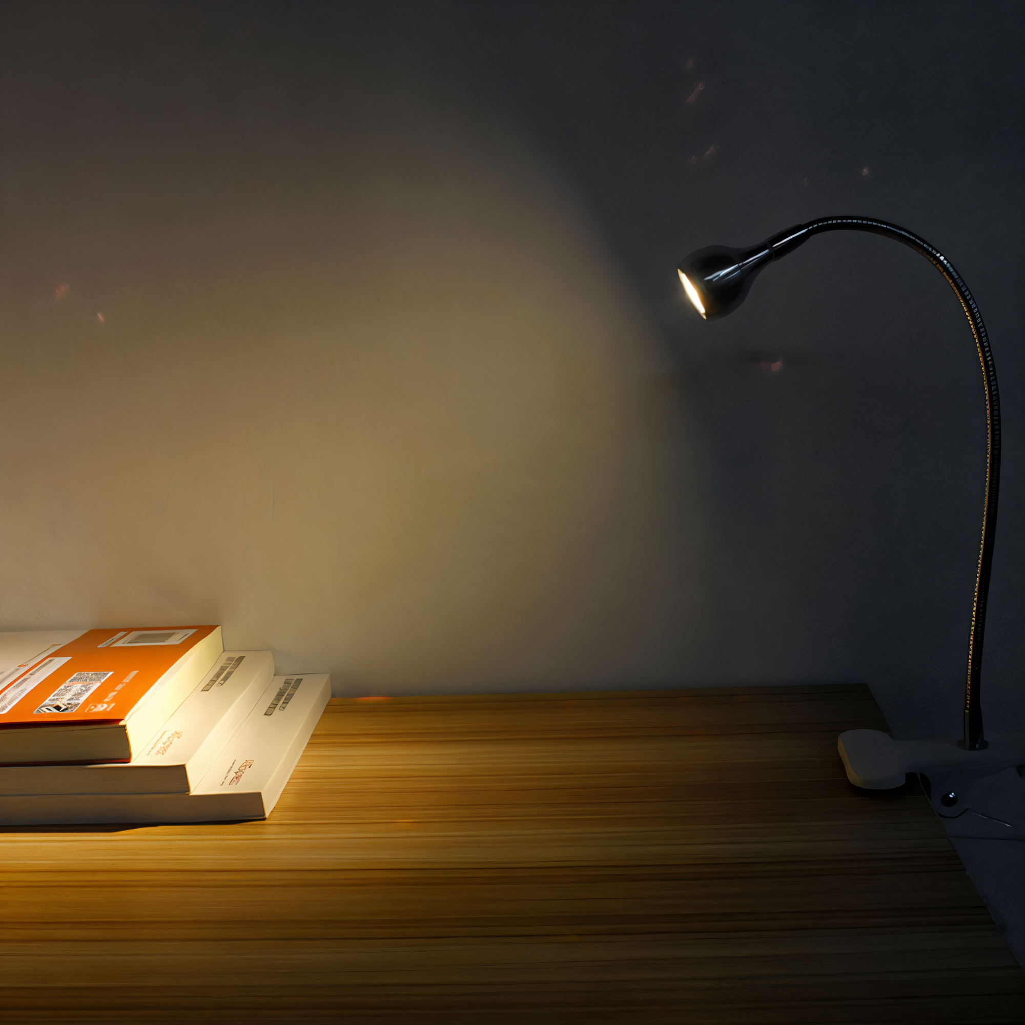 ClipNGlow Skrivbordslampa - 360° Roterbar, USB-driven, Flexibel Skrivbordslampa