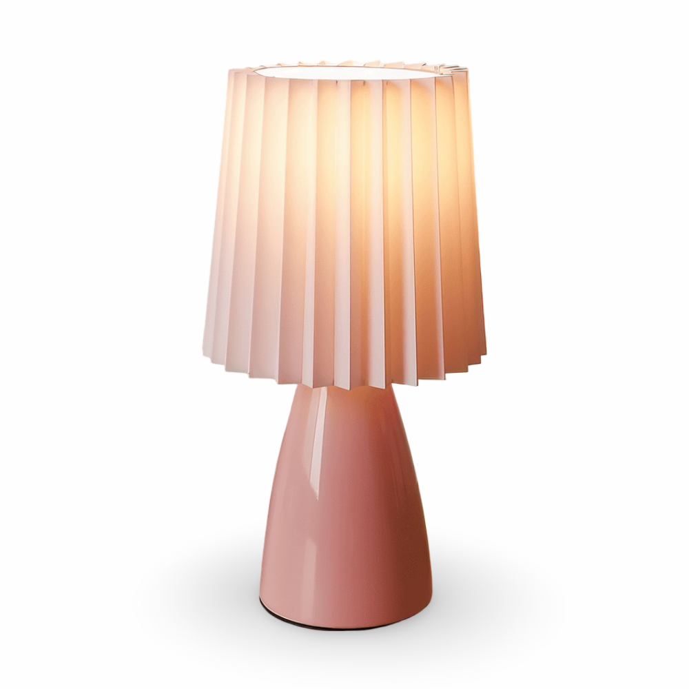 ConePleated Bordslampa - LED Keramisk Milkshake Skrivbordslampa