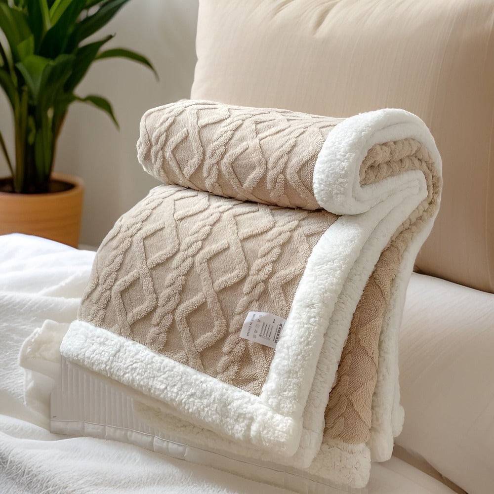 Cozy Cuddle - Dubbelsidig Mysig Fleecefilt för Nattlig Värme med Stil