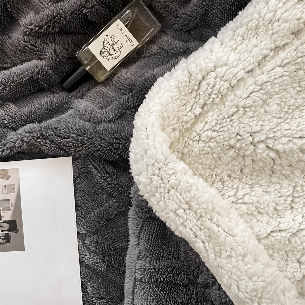 Cozy Cuddle - Dubbelsidig Mysig Fleecefilt för Nattlig Värme med Stil