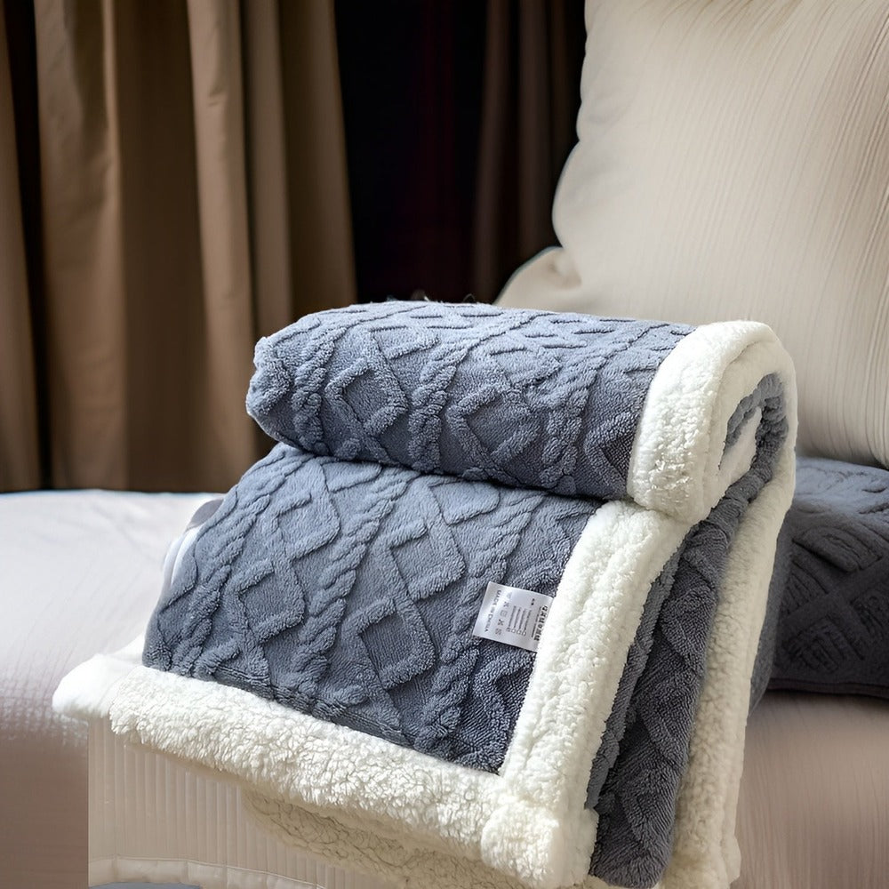 Cozy Cuddle - Dubbelsidig Mysig Fleecefilt för Nattlig Värme med Stil