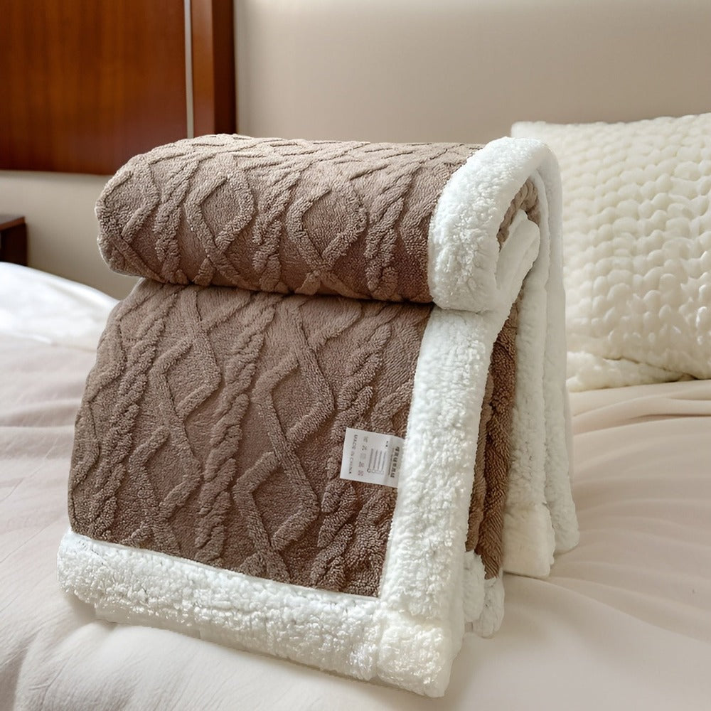 Cozy Cuddle - Dubbelsidig Mysig Fleecefilt för Nattlig Värme med Stil