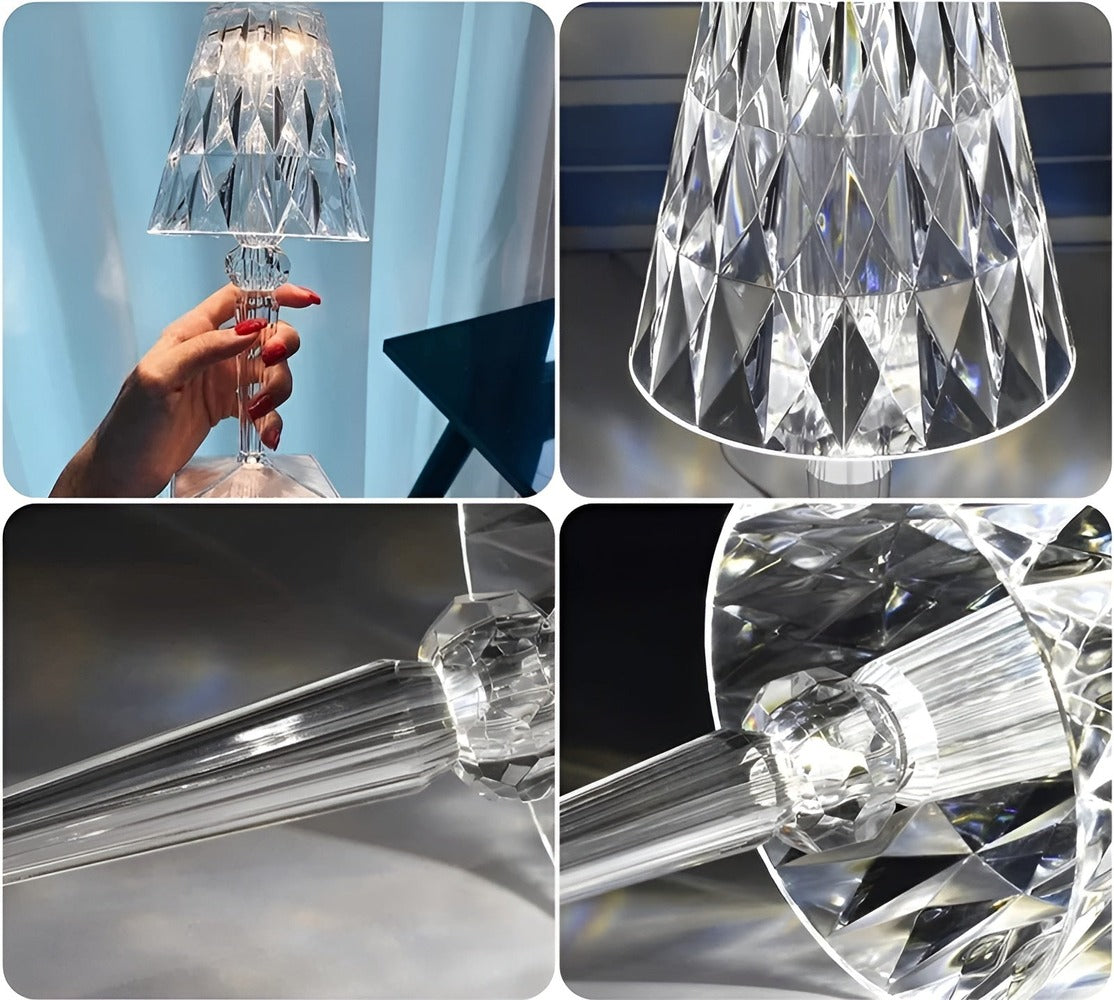 CrystalGlow - LED-Bordslampa med Kristallprojektion Nattlampa