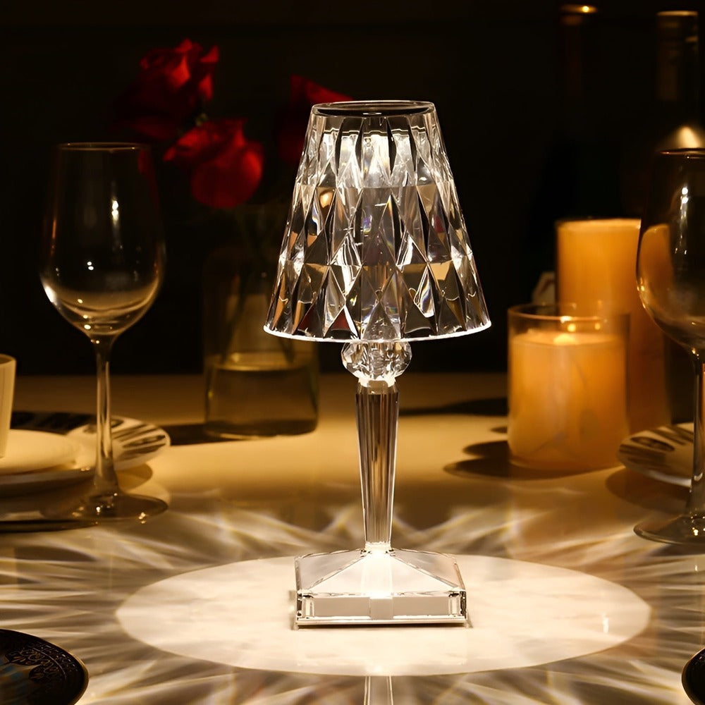 CrystalGlow - LED-Bordslampa med Kristallprojektion Nattlampa