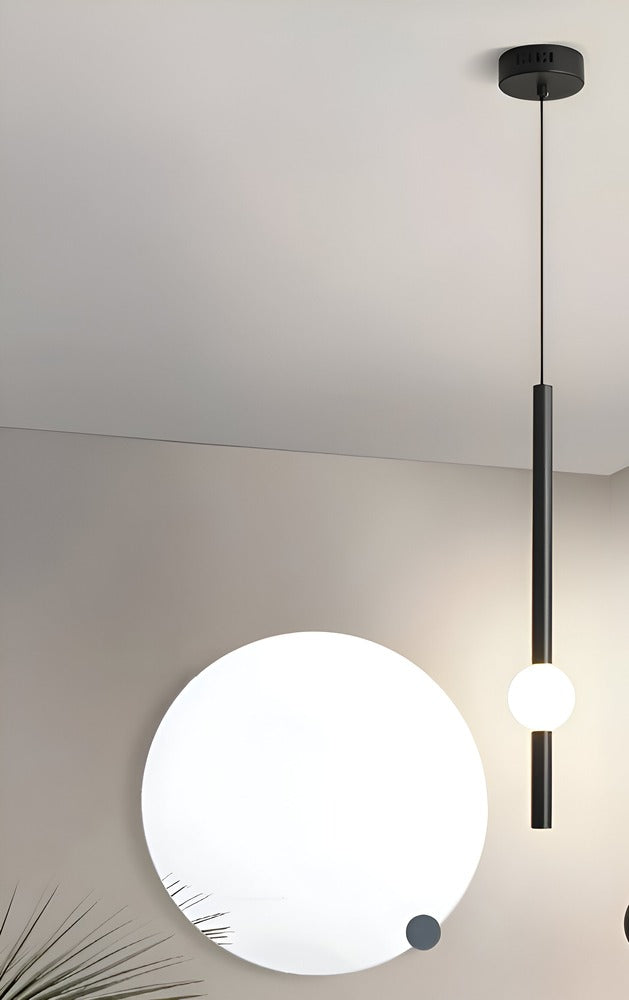 CyliWand LED-Pendellampa - Minimalistisk Geometrisk Pendellampa i Svart/Vit