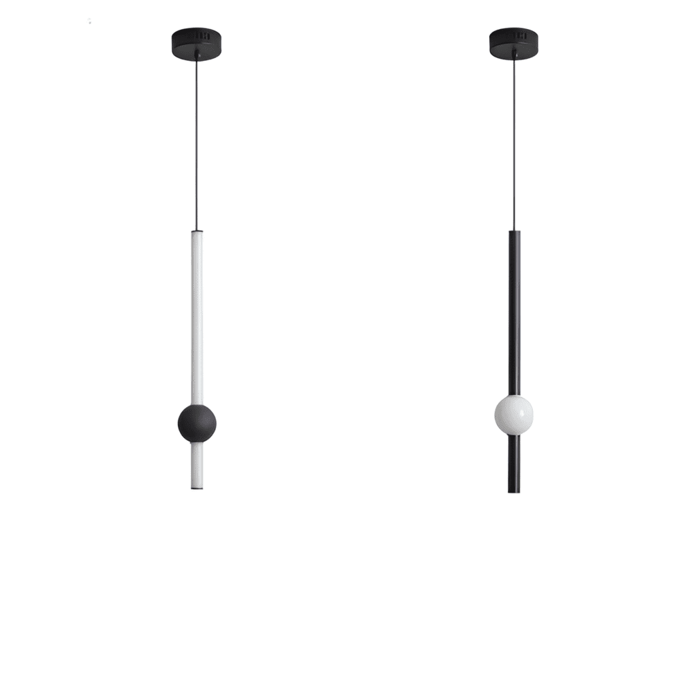 CyliWand LED-Pendellampa - Minimalistisk Geometrisk Pendellampa i Svart/Vit