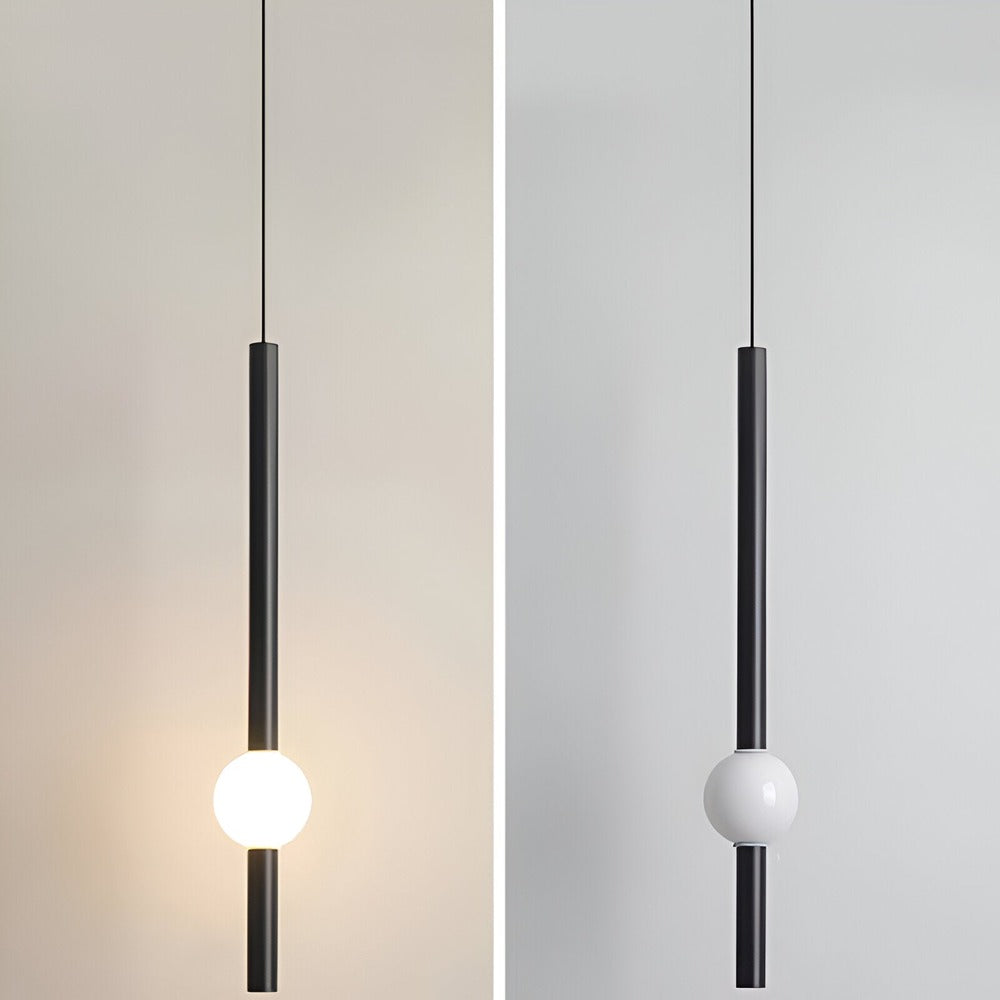 CyliWand LED-Pendellampa - Minimalistisk Geometrisk Pendellampa i Svart/Vit