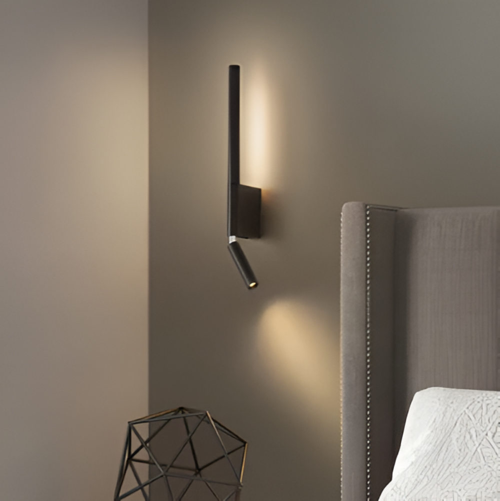 DuaBeam - Aluminium Vägglampa - Minimalistisk 330° Svängbar Vägglampa för Sovrum