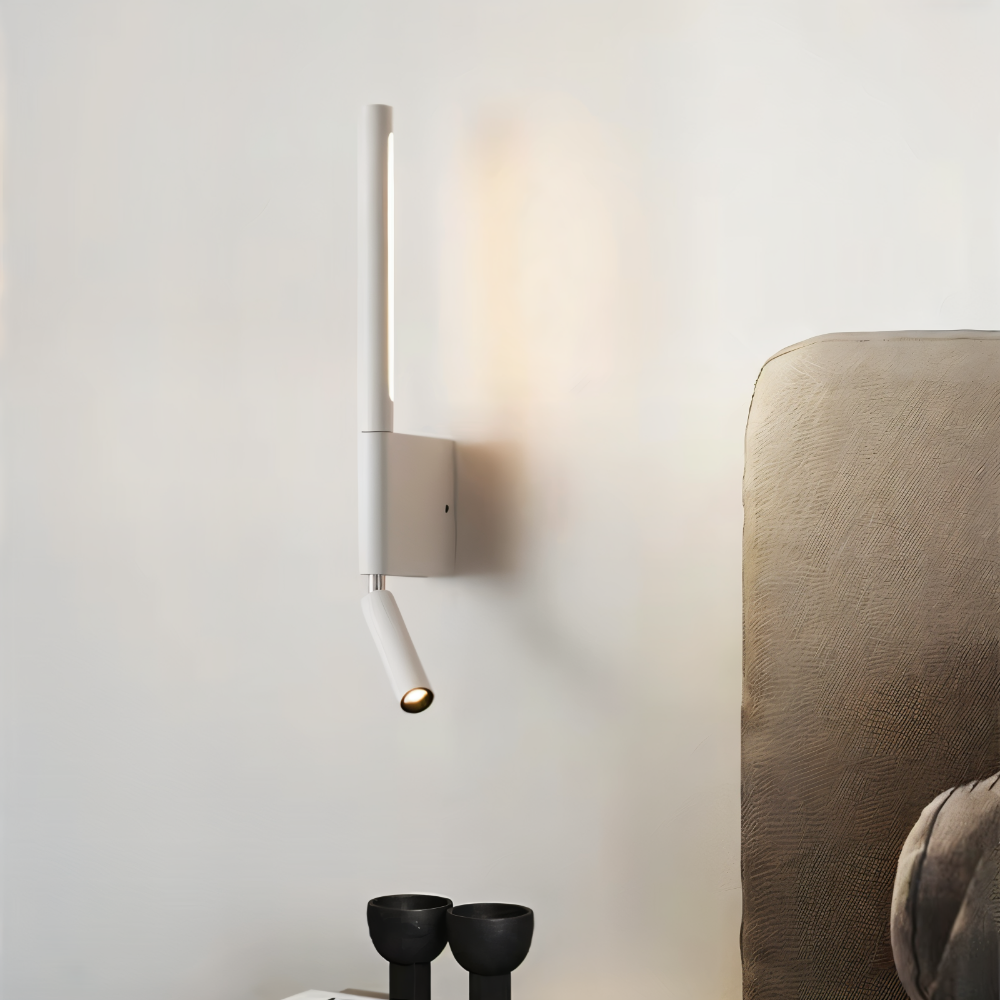 DuaBeam - Aluminium Vägglampa - Minimalistisk 330° Svängbar Vägglampa för Sovrum