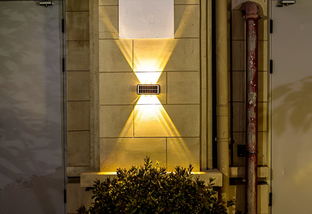 DualLit Trädgårdsbelysning - Vattentät LED Solarlampa Trädgård - Up & Down Utomhusbelysning