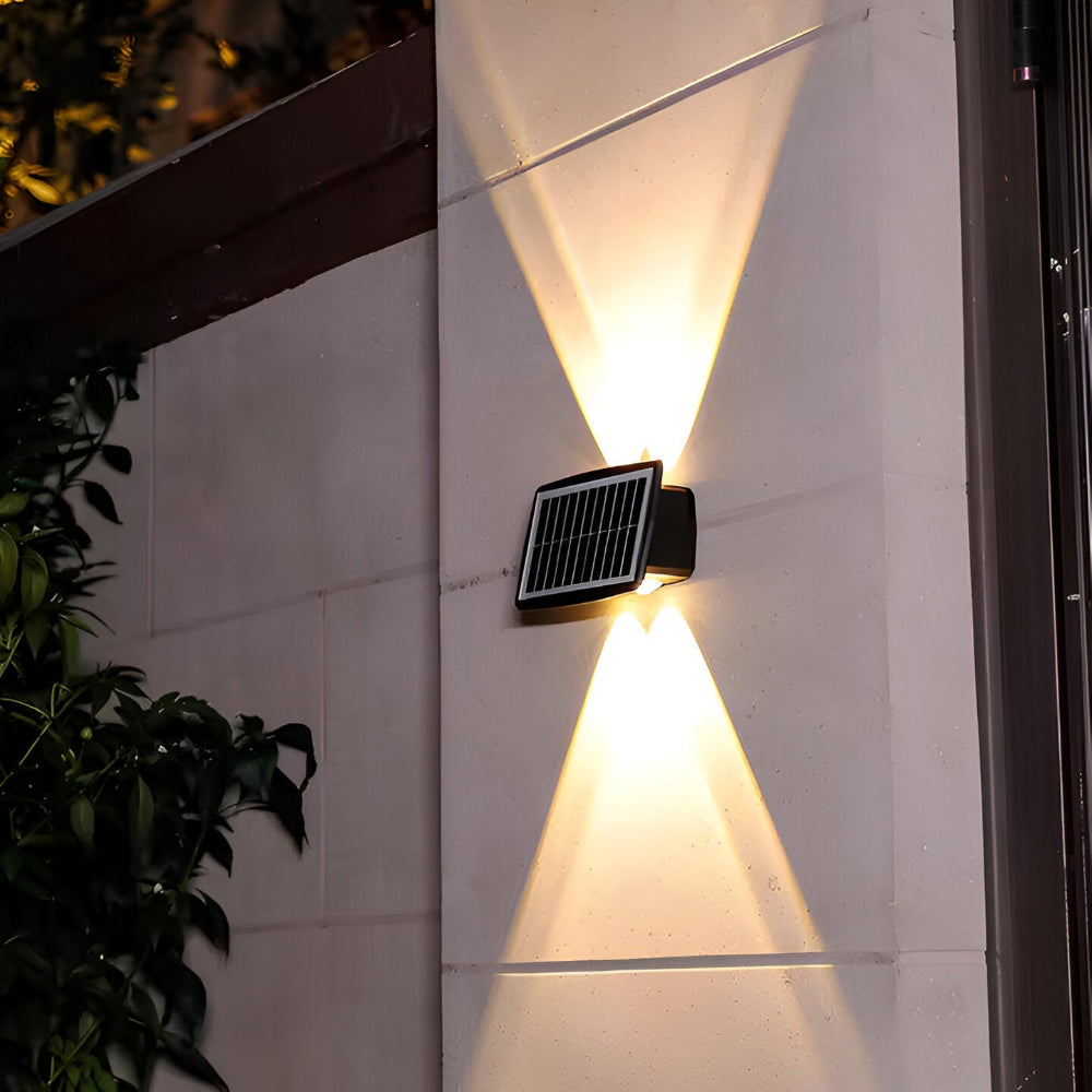 DualLit Trädgårdsbelysning - Vattentät LED Solarlampa Trädgård - Up & Down Utomhusbelysning