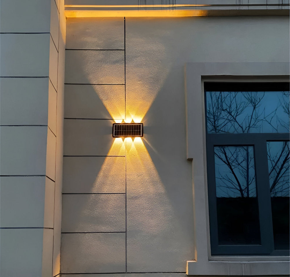 DualLit Trädgårdsbelysning - Vattentät LED Solarlampa Trädgård - Up & Down Utomhusbelysning