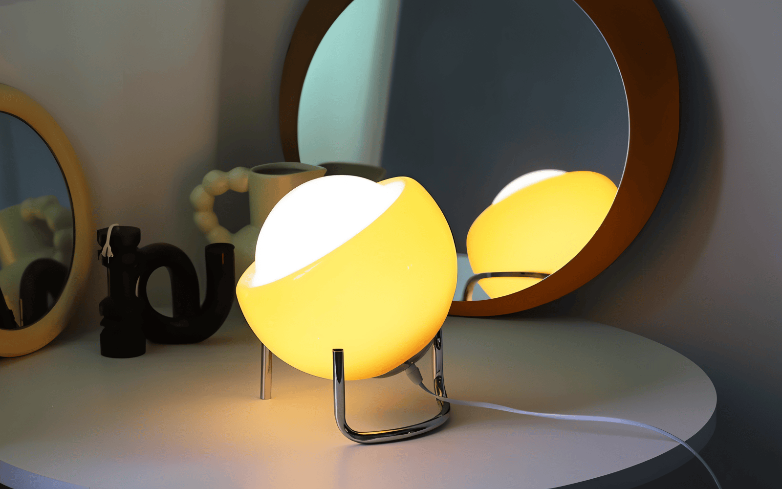 EyeArt Bordslampa - Bordslampa i Orange Glas