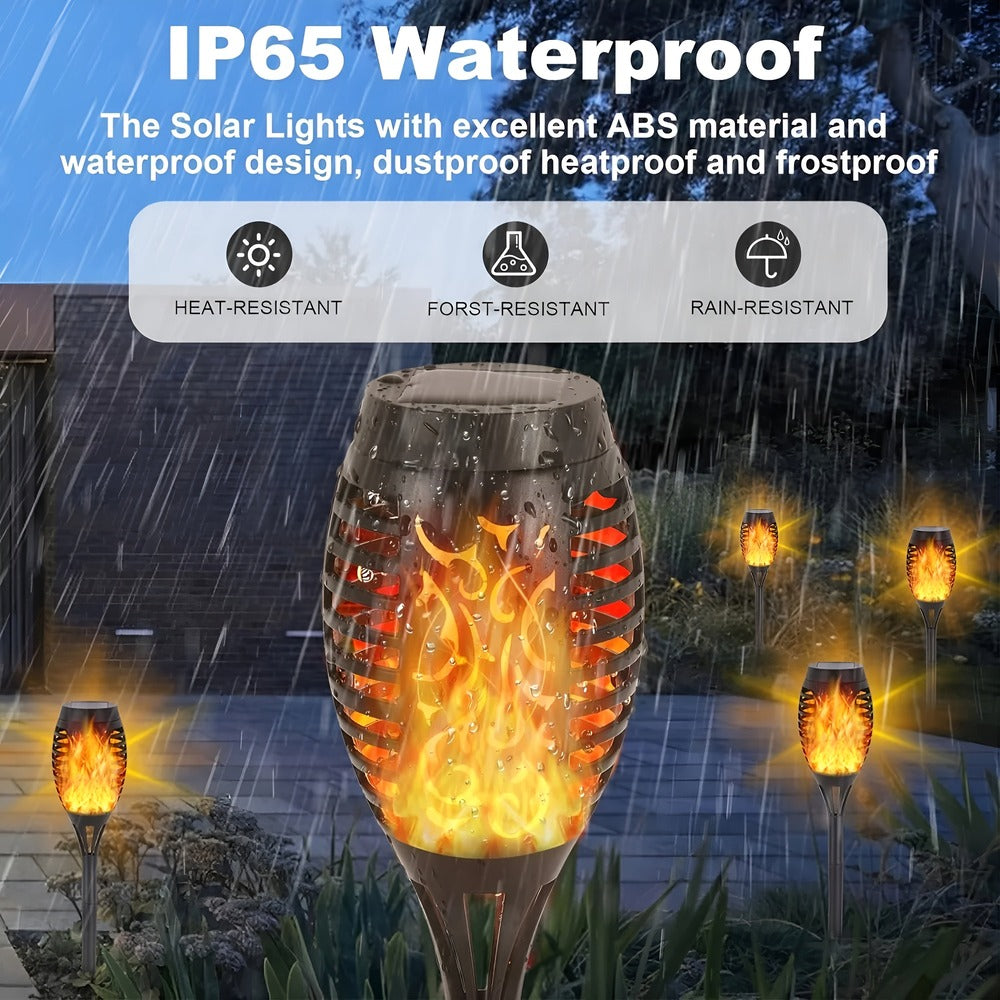Ficklampa - IP65 Vattentäta Solcellslampor med Flimrande Flamma för Utomhusbruk
