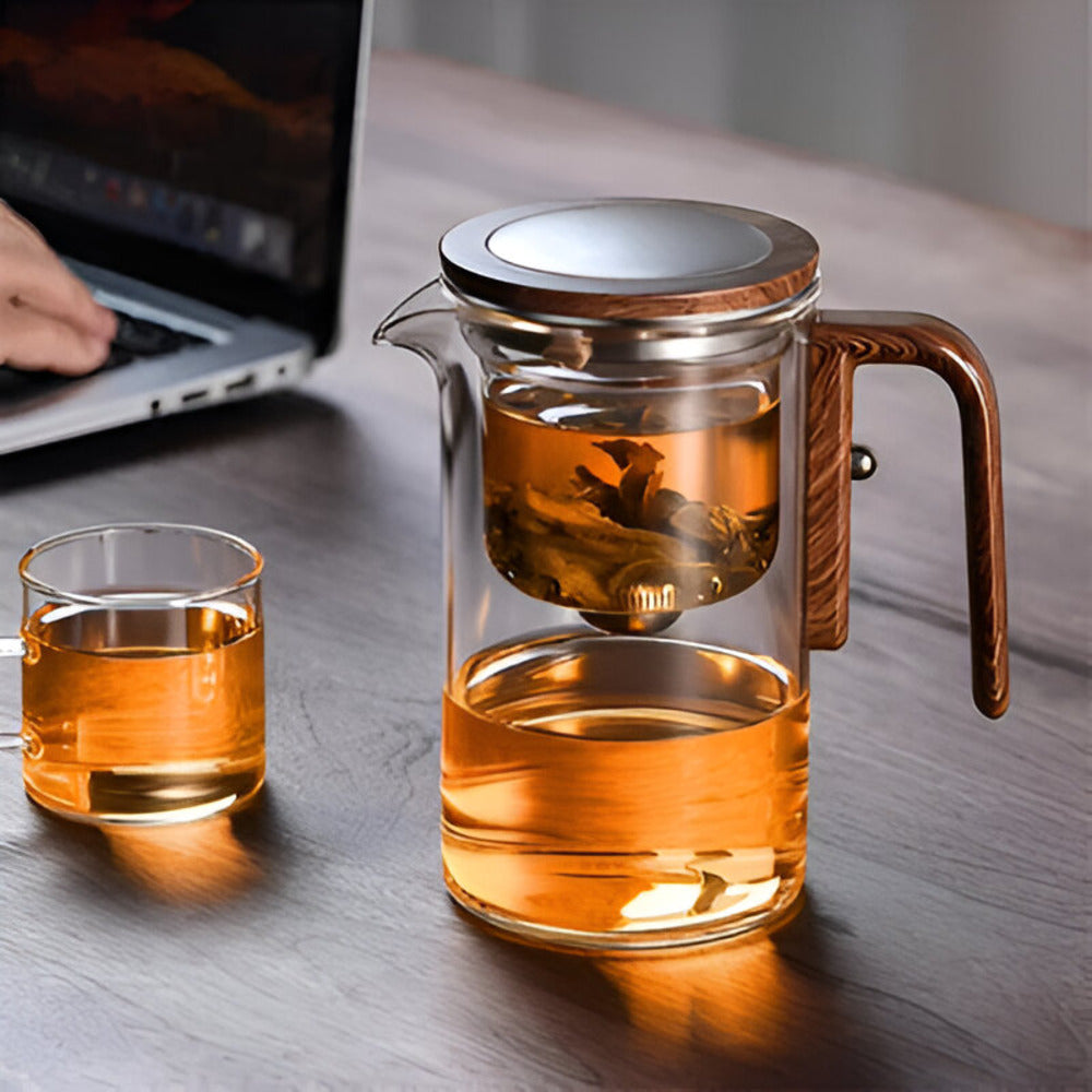Elegant Glas Teekanna med Sil - Stilren Design för Zubereitung av Löste Teer