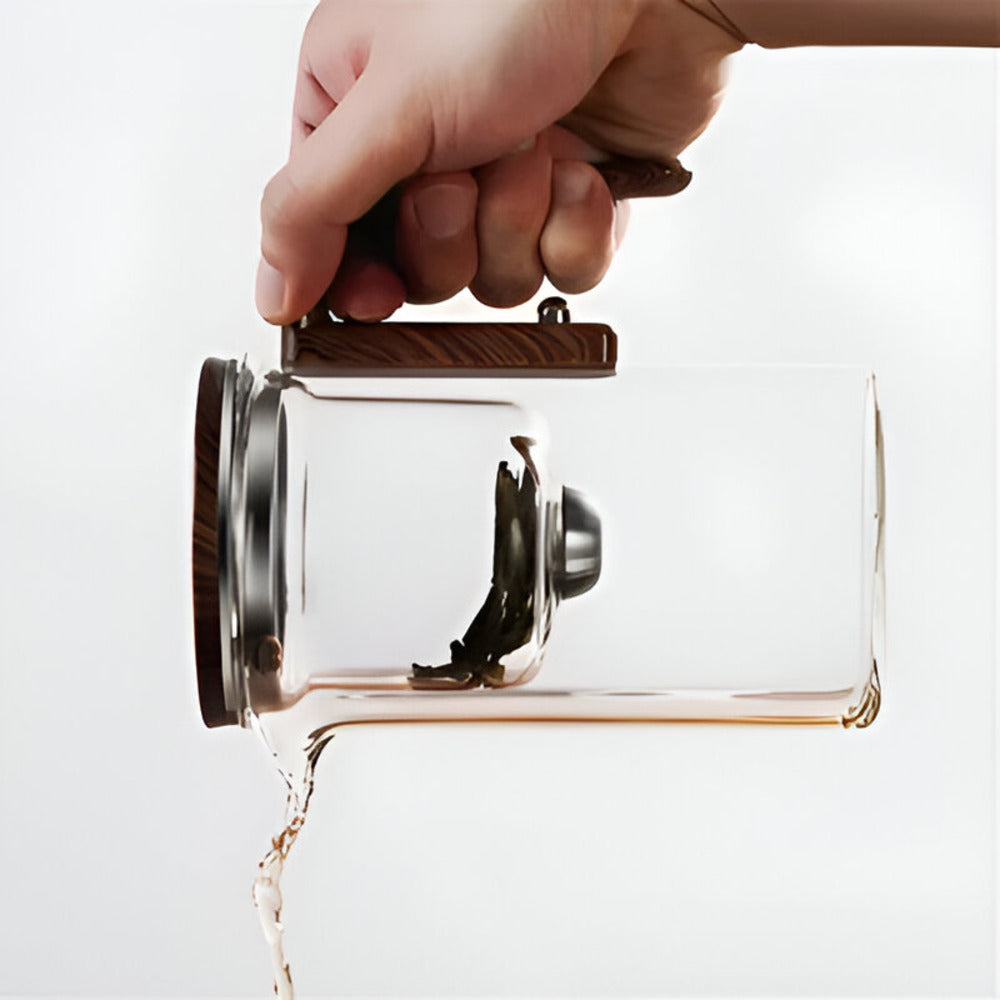 Elegant Glas Teekanna med Sil - Stilren Design för Zubereitung av Löste Teer