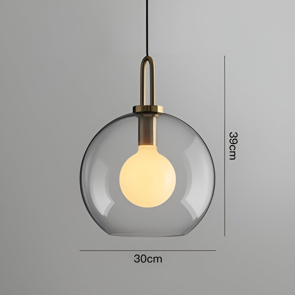 GlassGleam Taklampa - Enkelsidig Vintage Glasglobslampa