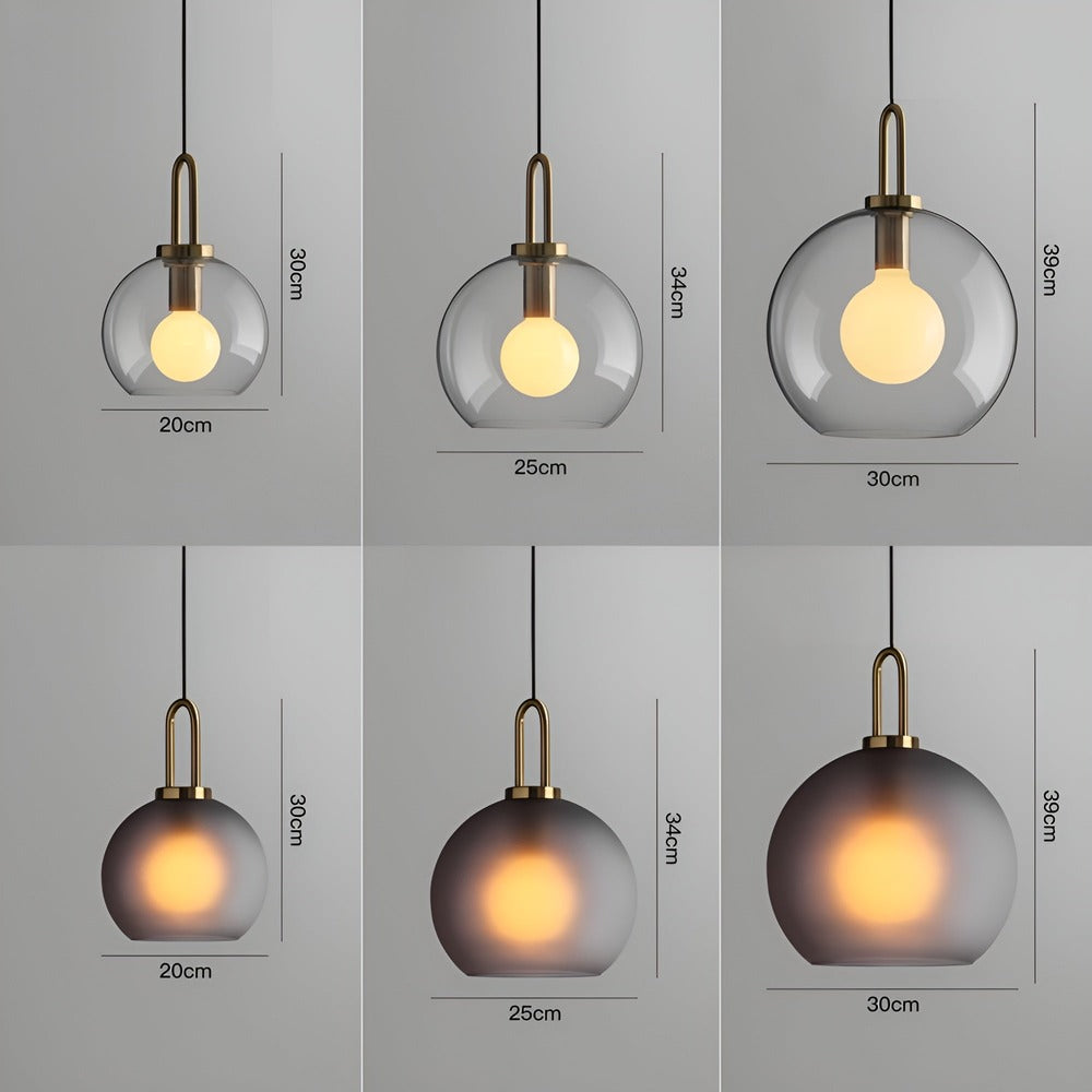 GlassGleam Taklampa - Enkelsidig Vintage Glasglobslampa