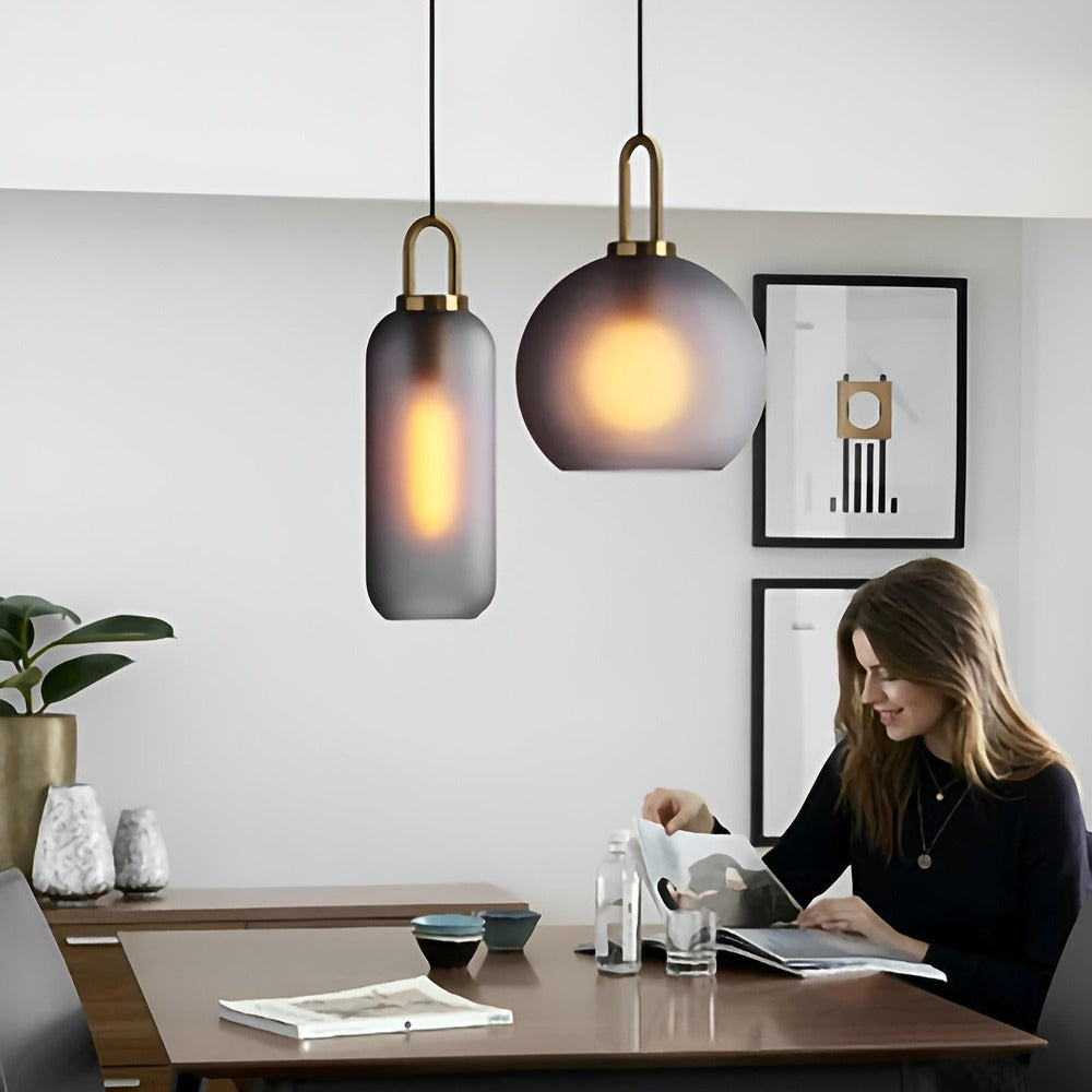 GlassGleam Taklampa - Enkelsidig Vintage Glasglobslampa