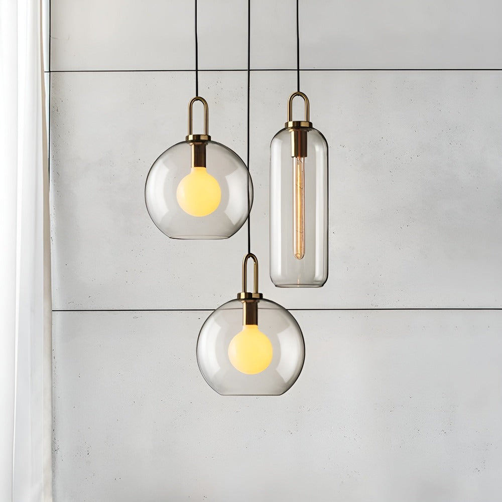 GlassGleam Taklampa - Enkelsidig Vintage Glasglobslampa